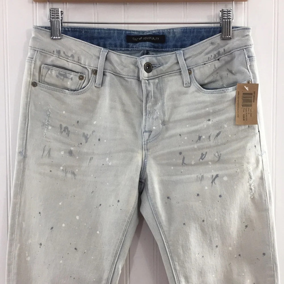 Cult Of Individuality Zen Mid Rise Skinny Jeans Womens 26 White Blue Denim‎ - Picture 2 of 13